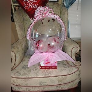 Pink and Red Balloon Gift Arrangement